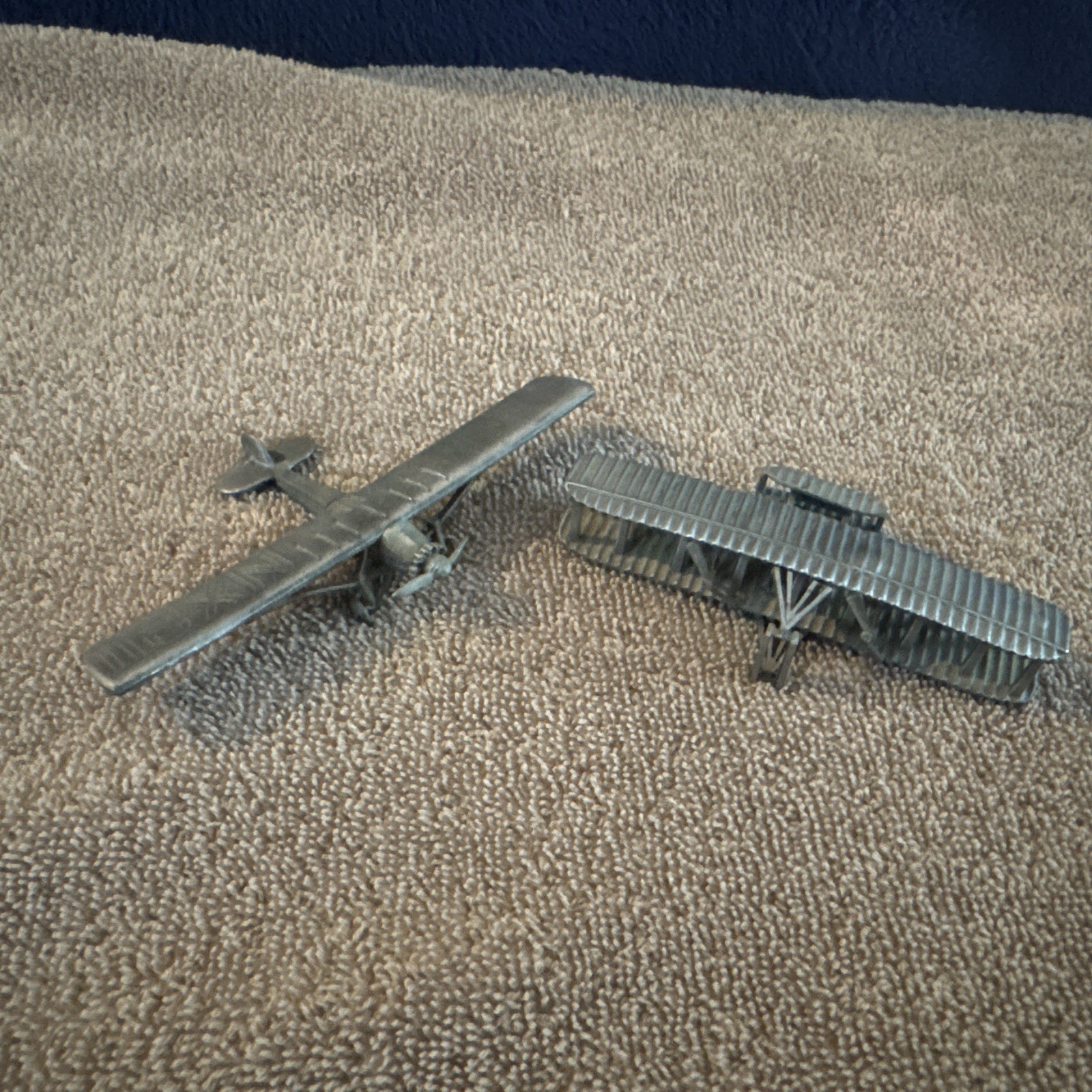 Mini pewter Planes; “spirit Of St. Louis” and 1903 Wright Brothers Flyer
