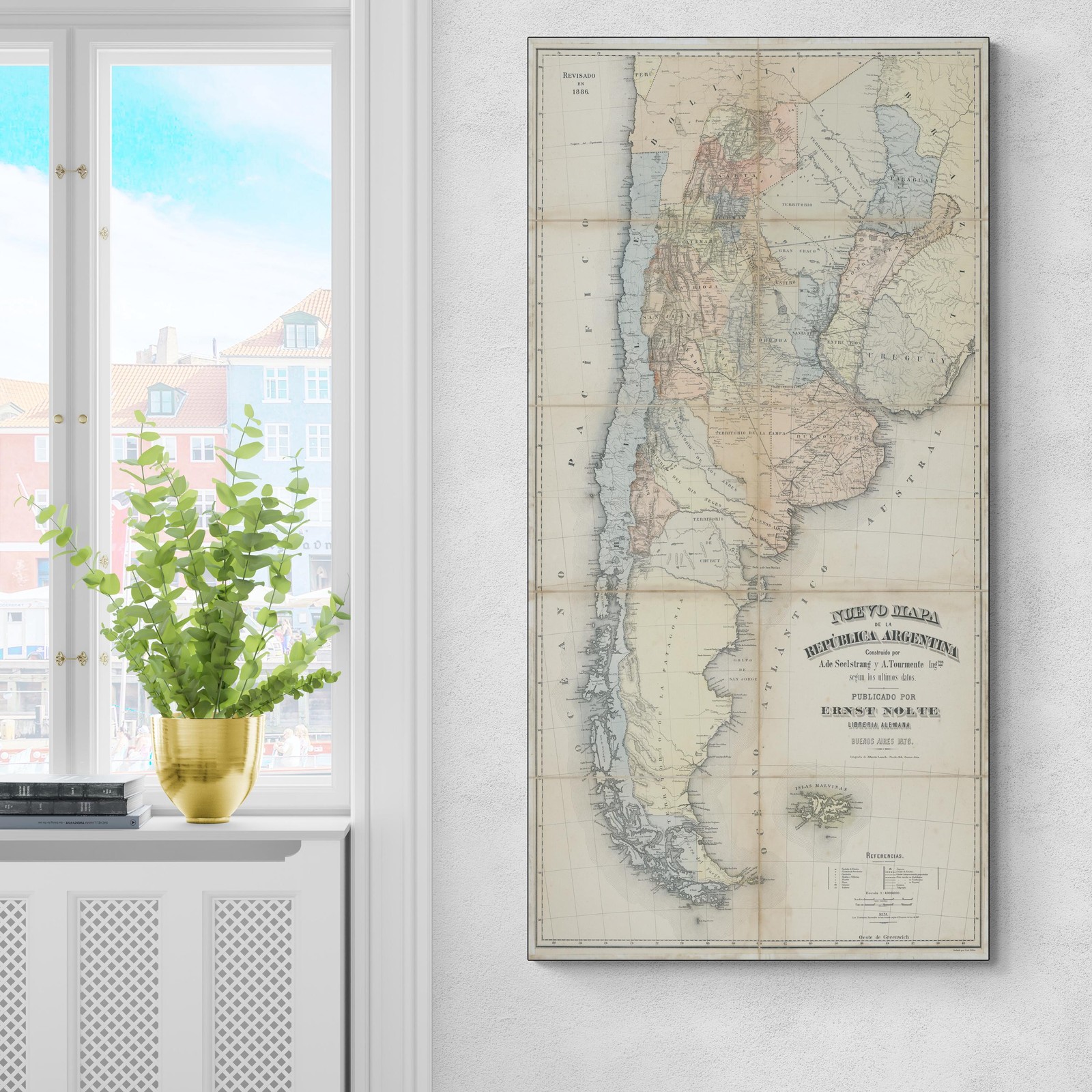 1886 Map of Argentina – Provinces, Cities, Borders & Geography Print