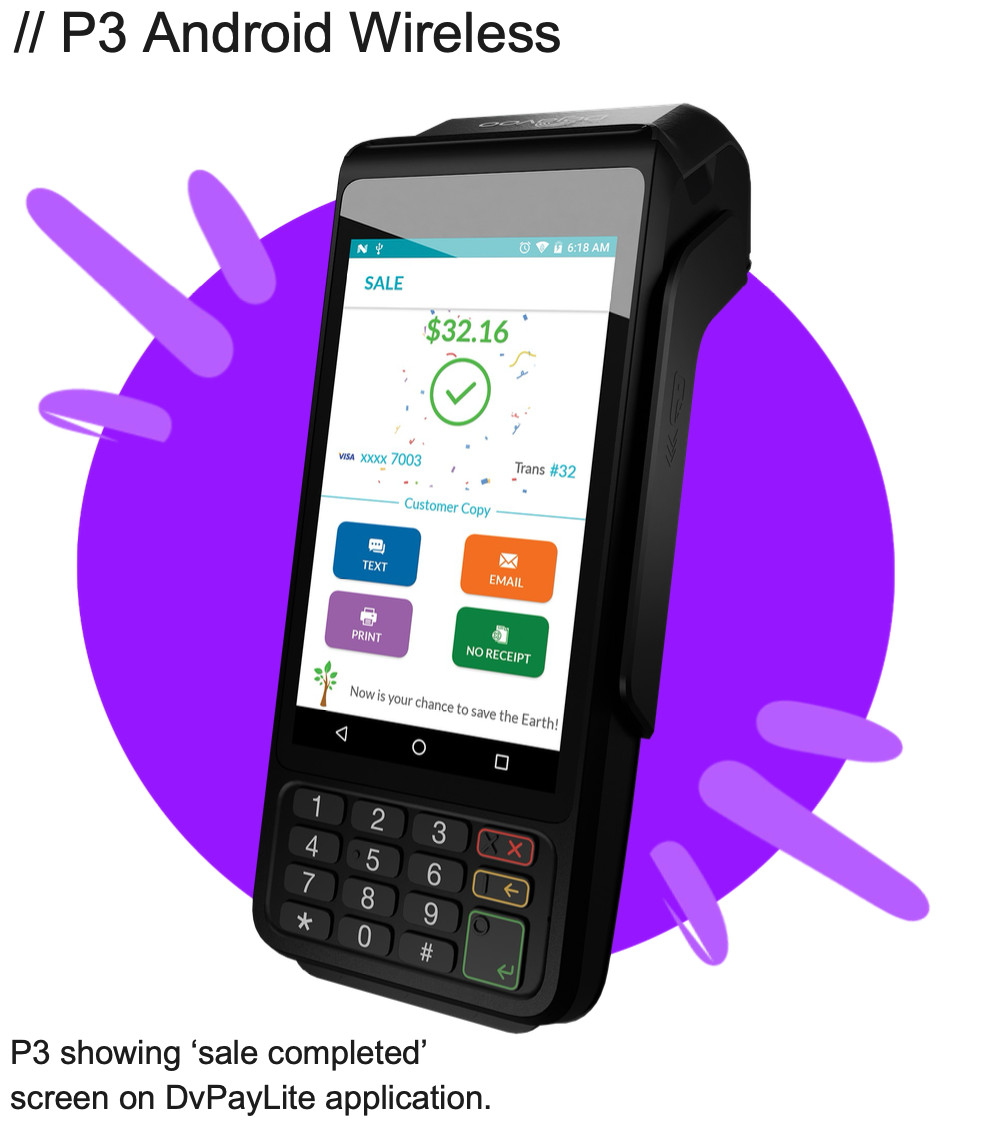 Dejavoo P3 4G Wi-Fi Bluetooth Wireless Credit Card Machine - **UNLOCKED**