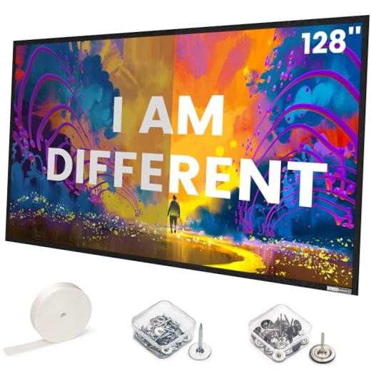 High gain Projector Screen Material - for DIY Frame or Wall Mounted - 2.6X