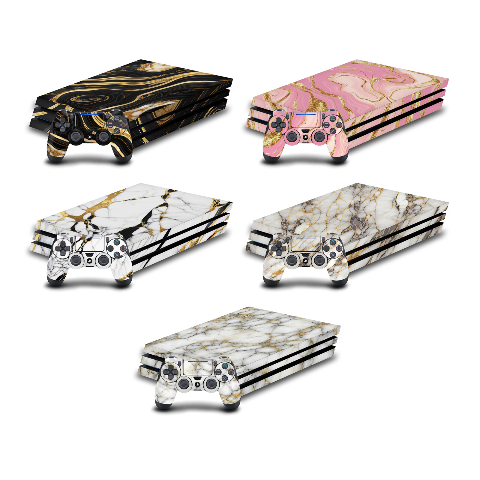 HEAD CASE DESIGNS MARBLE VINYL STICKER SKIN DECAL COVER FOR SONY PS4 PRO BUNDLE
