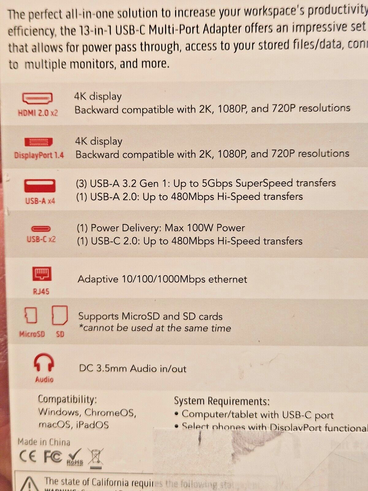 CODI. 13-IN-1 MULTI-PORT ADAPTER (USB-C CONNECTION)