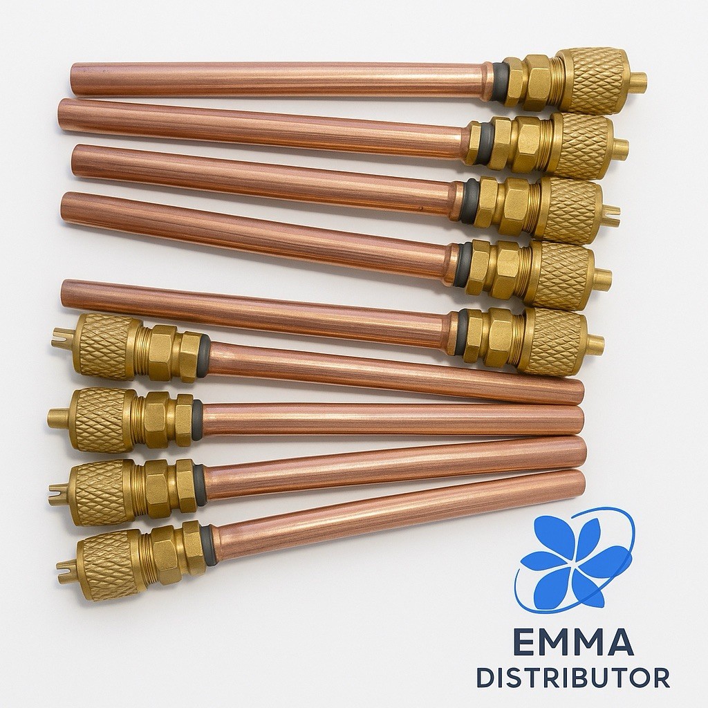 10x HVAC Service/Access Valve 1/4" SAE/ 1/4" OD/ 2.75" Long.Capillary Connection
