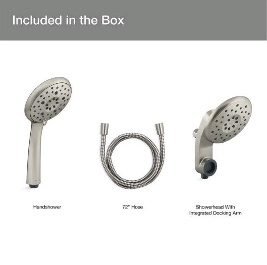NEW!! KOHLER Claro 3-Spray Dual Wall Mount Fixed and Handheld Shower Head