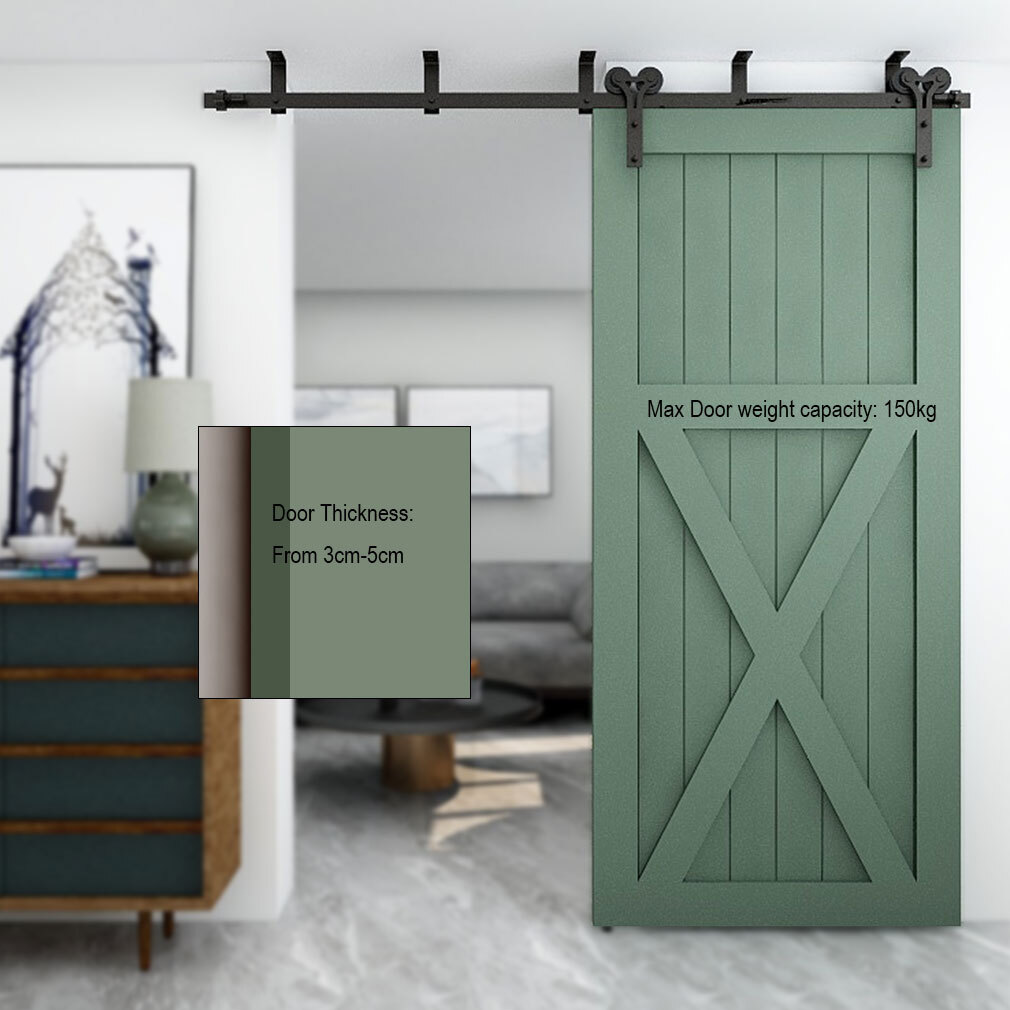 CCJH4-20FT Ceiling Mount Bracket Sliding Barn Door Hardware Kit HeavyDuty,Closet