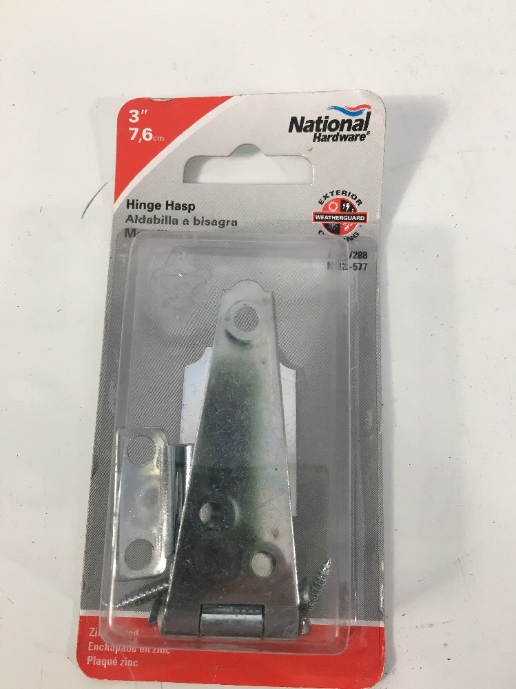National V288 3" Zinc Hinge Hasp (HW2)
