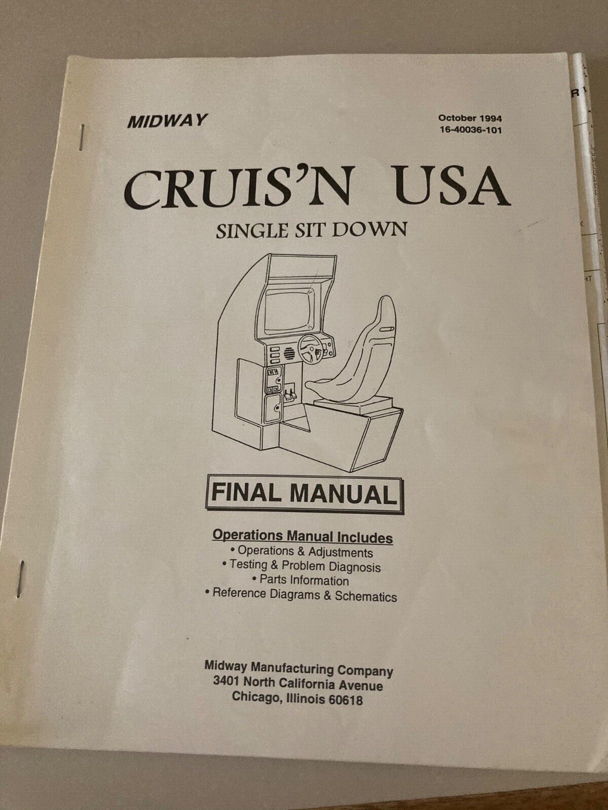 Crus'n USA Arcade Manual