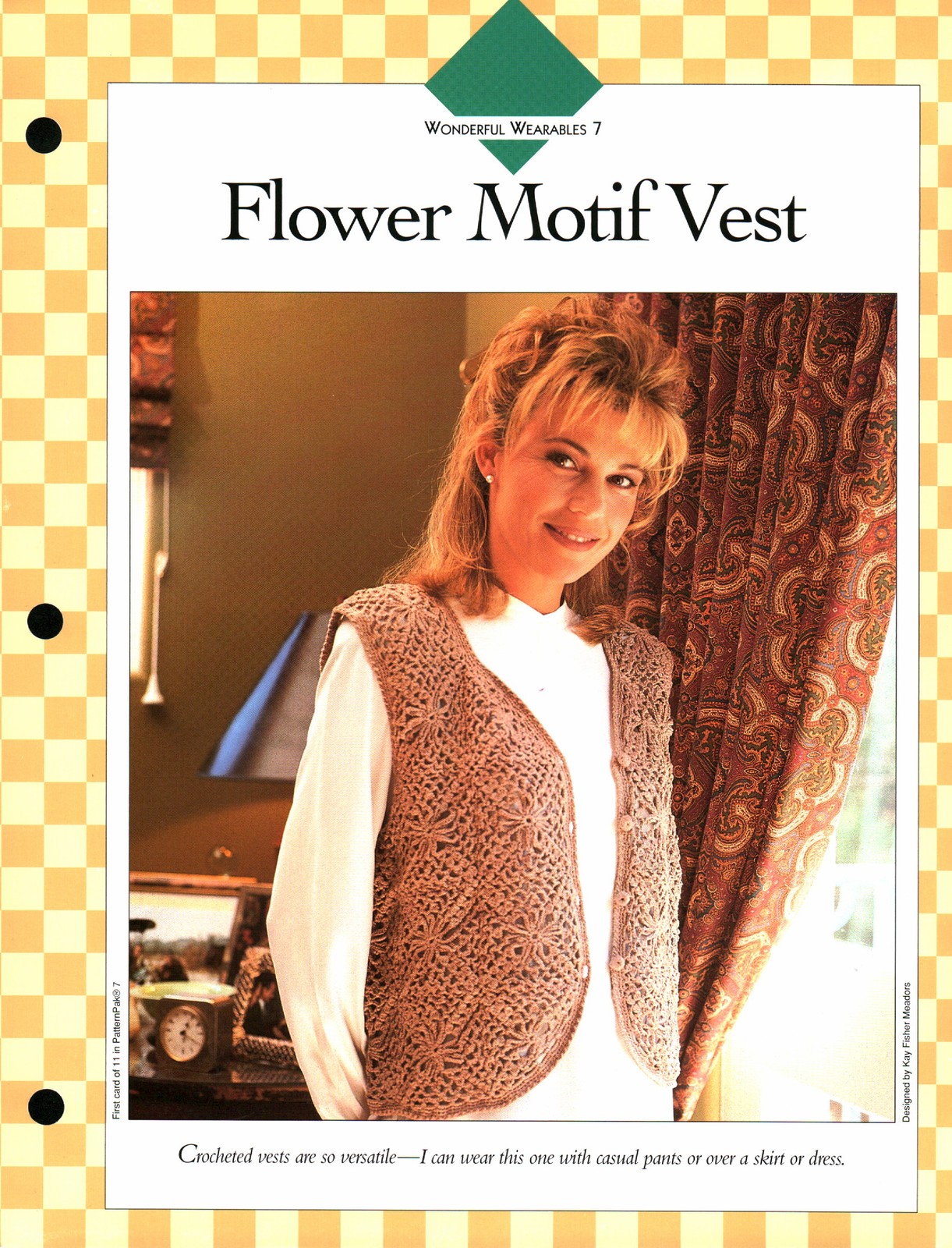 Flower Motif Vest - Wonderful Wear 7 | Vanna Crochet Faves 85070-A
