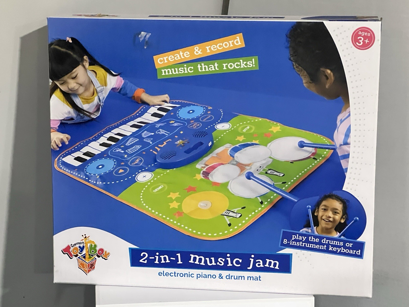 Geoffrey's Toy Box 2 In 1 Music Jam Electronic Piano Drum Mat New Musical Toy