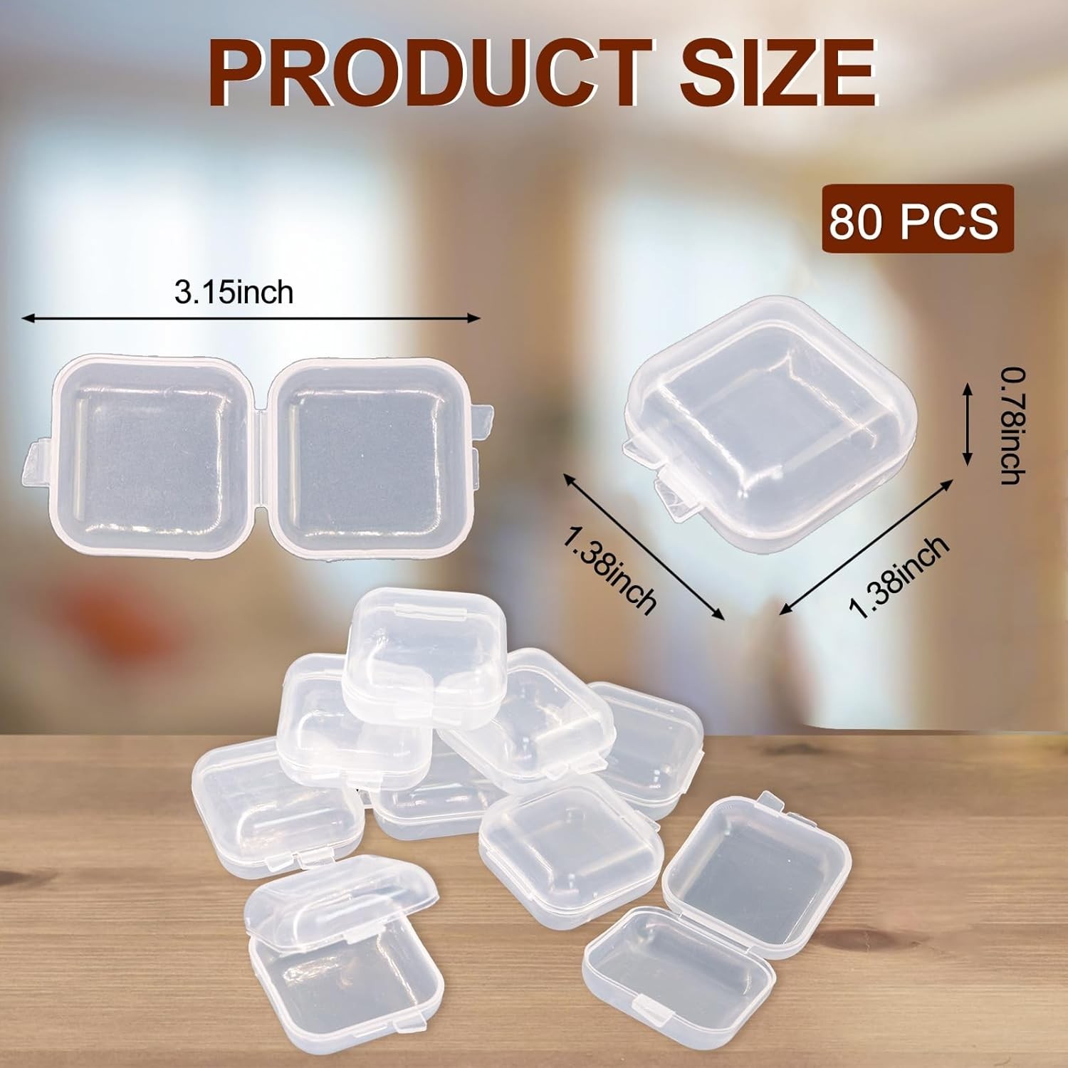 80 PCS Small Clear Jewelry Containers, Mini Transparent Plastic Bead Storage ...