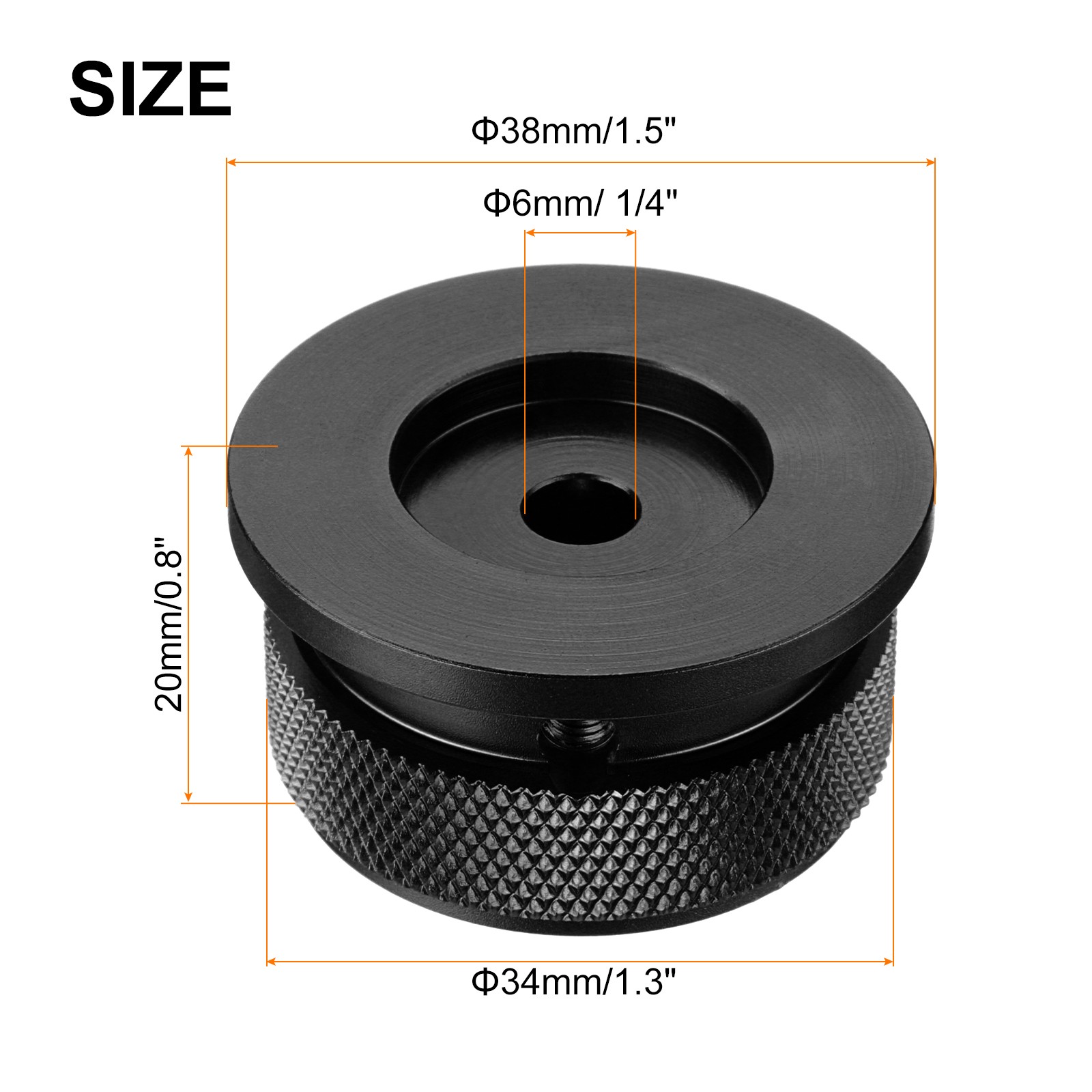 Aluminium Potentiometer Knobs 1/4"x1.5", Volume Tone Control Knobs, Black