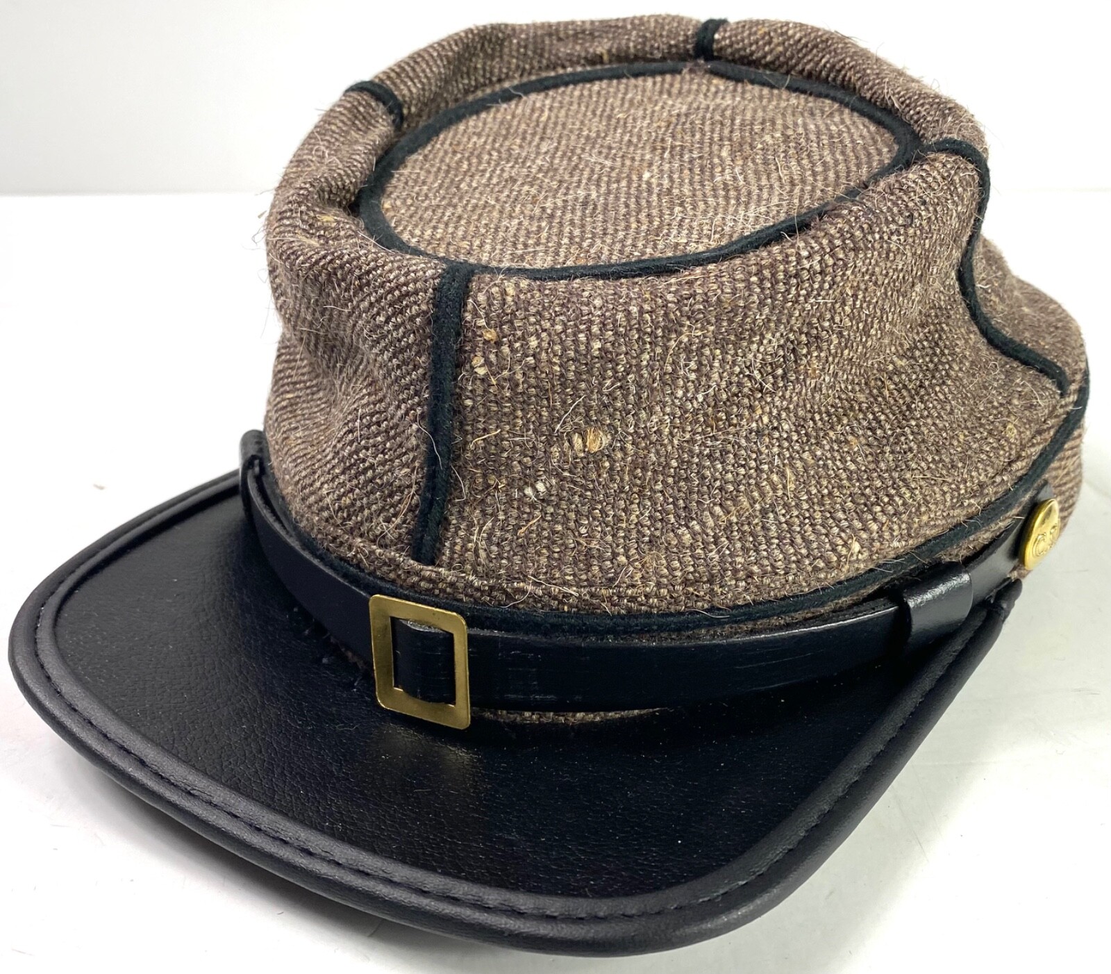 CIVIL WAR CS CONFEDERATE BUTTERNUT JEAN WOOL INFANTRY KEPI FORAGE CAP-LARGE
