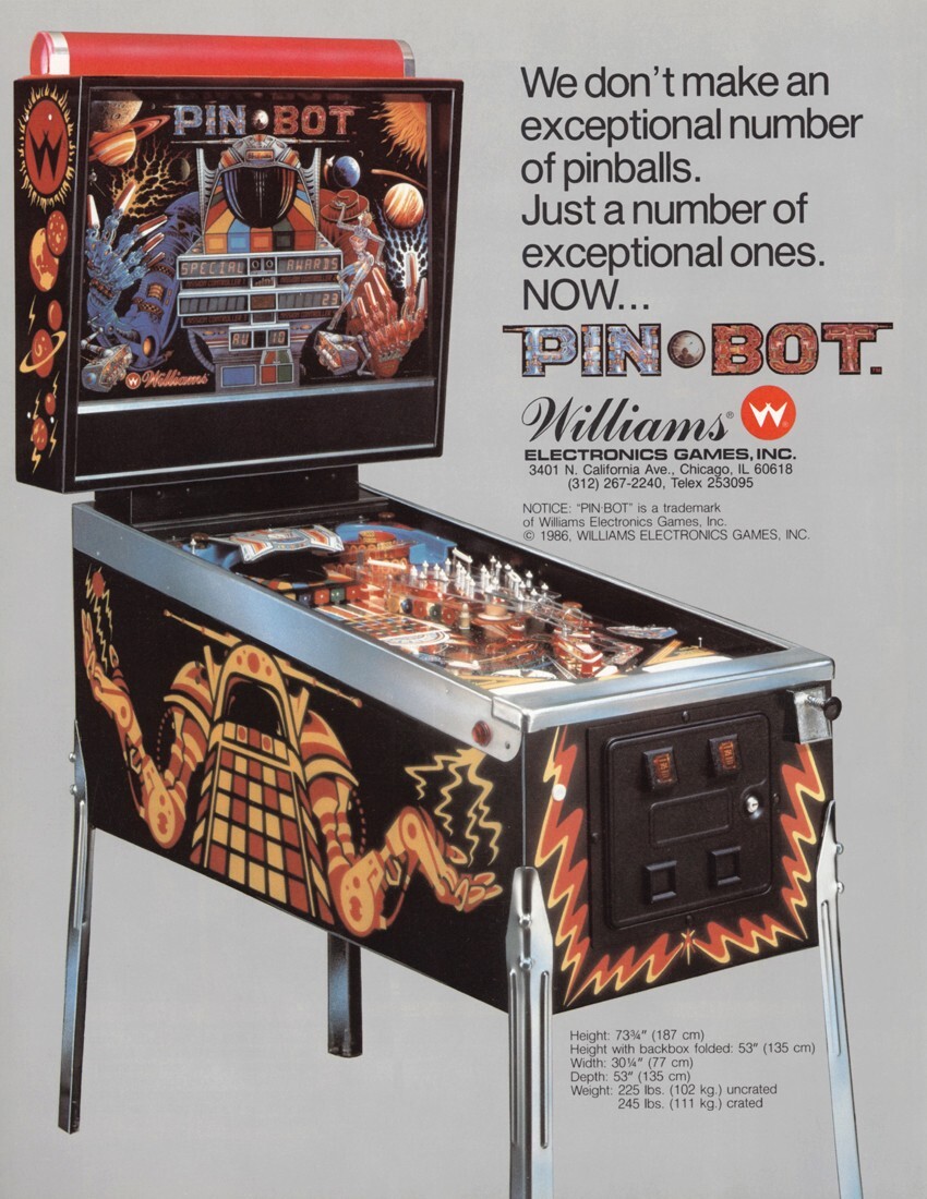 1986 Williams Pinbot / Pin Bot Pinball Machine Maintenance Super Kit