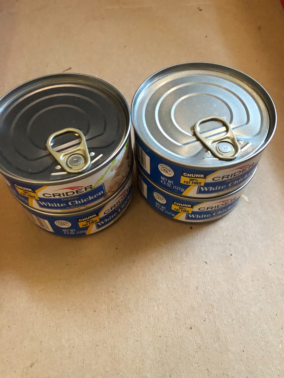 Crider Canned White Chicken, 4.5 oz. Exp Date 2025 to 2027