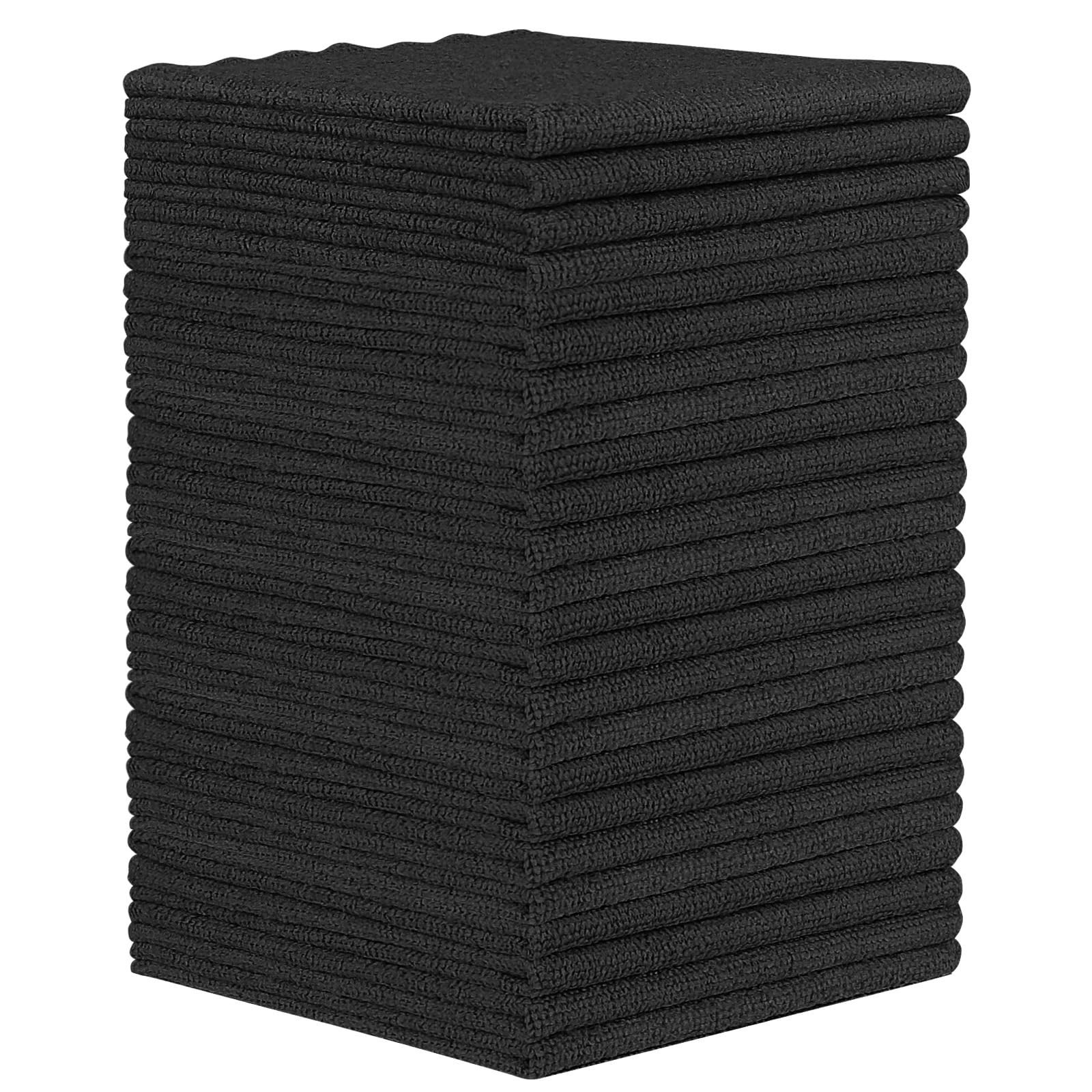 Orighty Black Microfiber Cleaning Cloth, 24 Pack Highly 24 Pack,