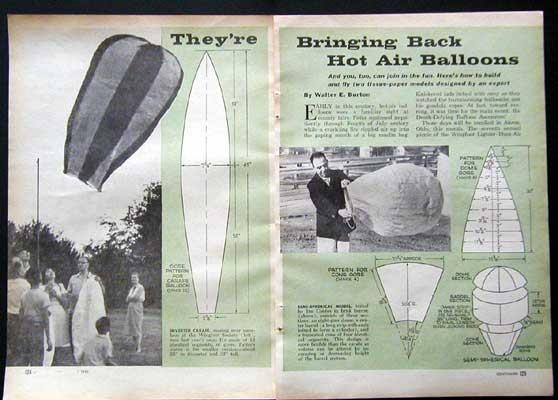 Hot Air Balloons Made from Tissue Paper 1961 How-To make PLANS