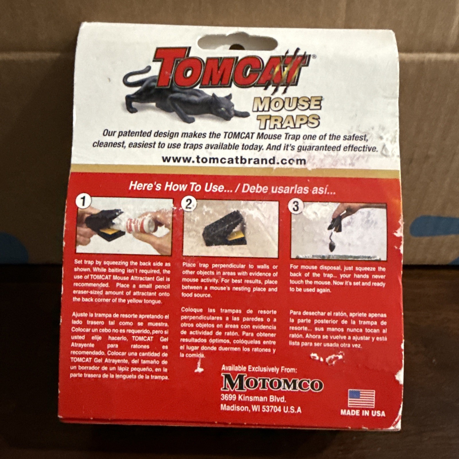 TOMCAT Mouse Trap / Snap Traps- One Pack Contains 2 Traps- Brand New!