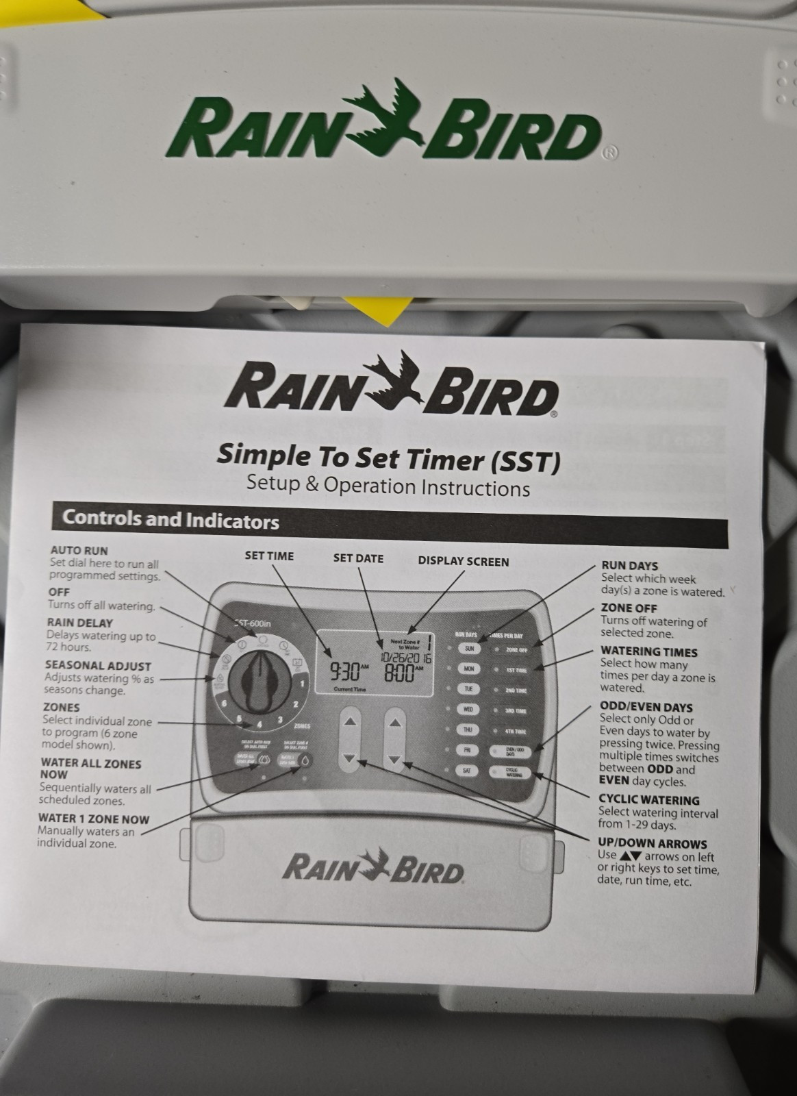Rainbird 6 Zone Indoor Irrigation Timer Model SST New
