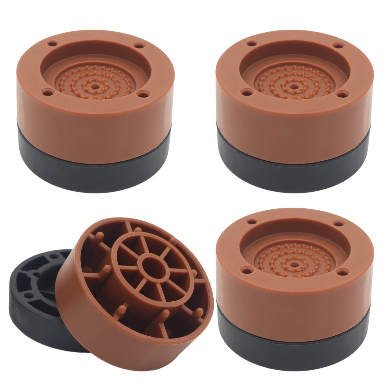 Brown Round Bed Furniture Risers Set of 4 1.3 inch 2 inch Adjustable Bed Lift...