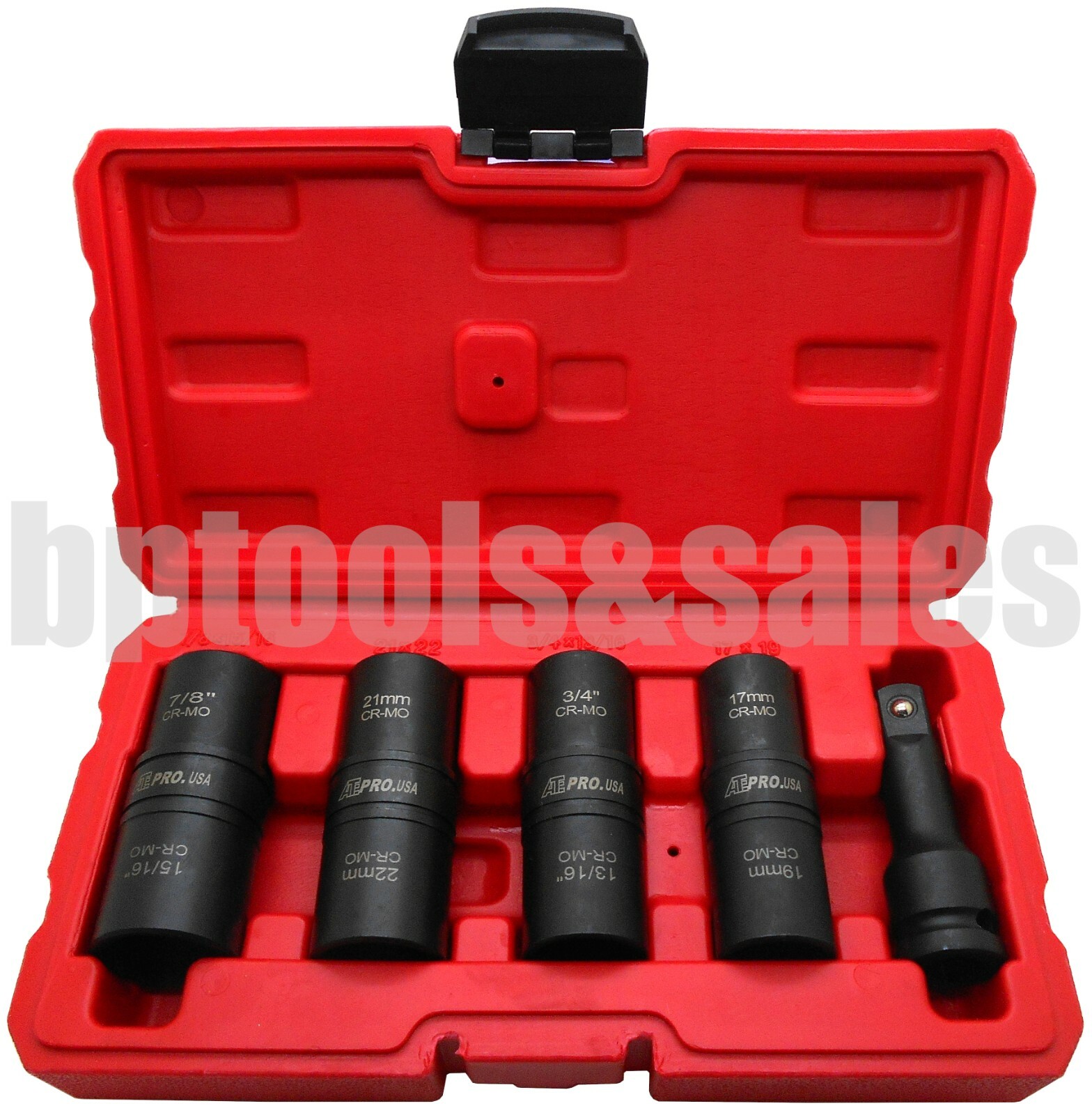 5PC 1/2" DR. THIN WALL FLIP IMPACT SOCKET SET FOR AUTO RIMS TIRES LUG NUTS