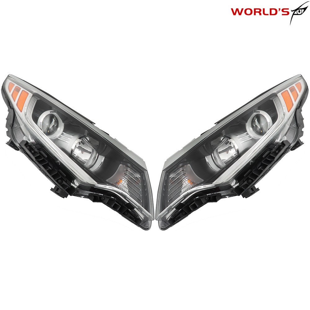 Right+Left Halogen Headlight For Kia Optima 2016-2018 w/o LED DRL Chrome Housing