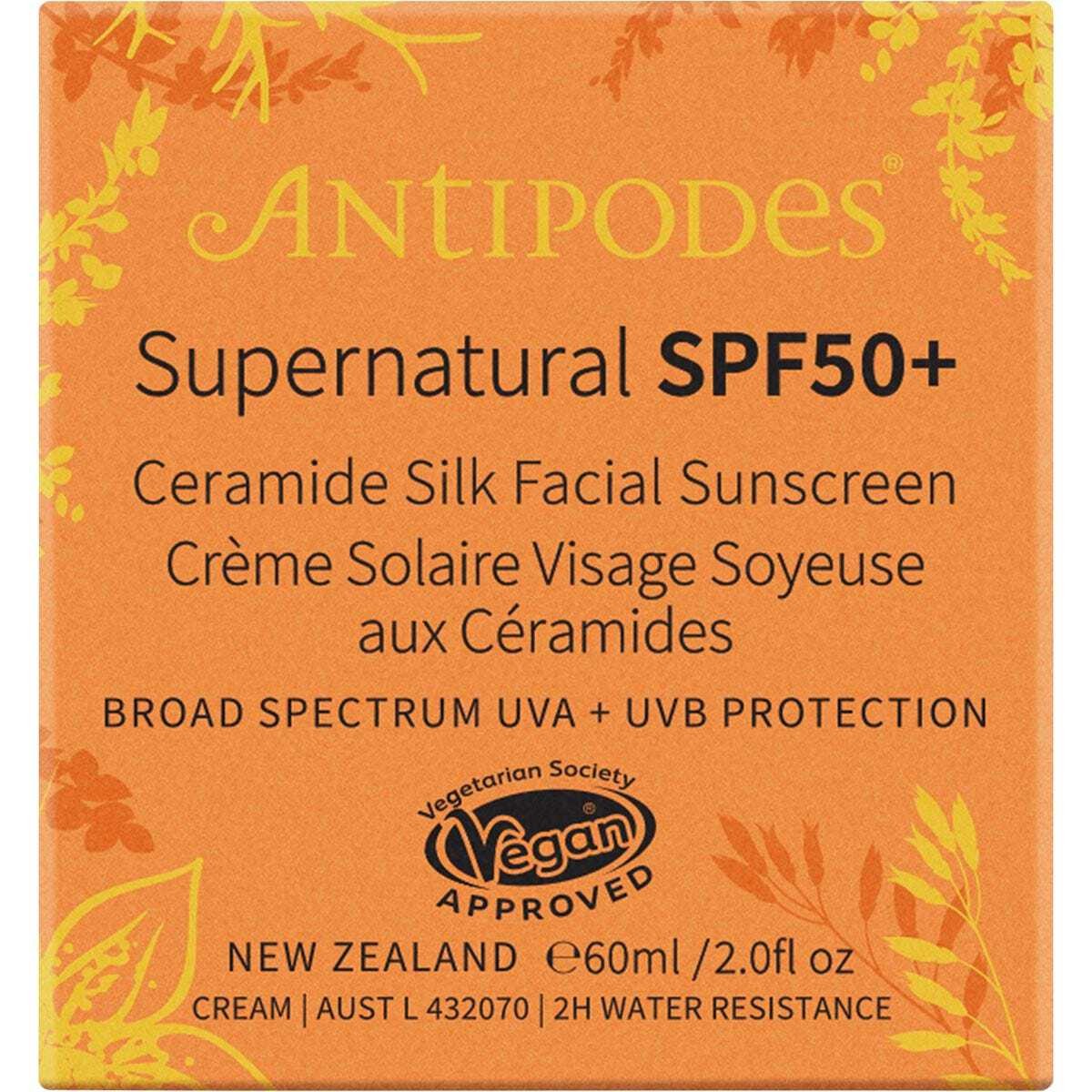 Antipodes Supernatural SPF50+ Ceramide Silk Sunscreen 60ml