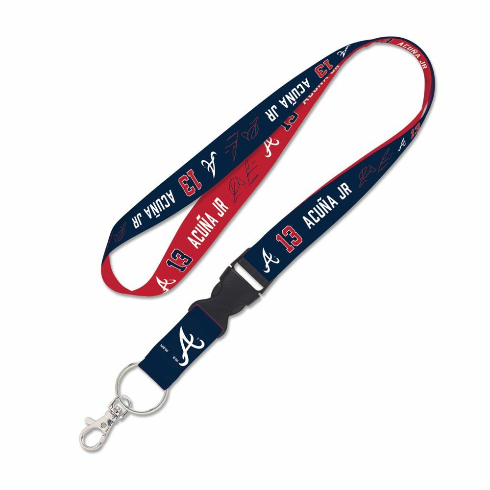 RONALD ACUNA JR. #13 ATLANTA BRAVES LANYARD DETACHABLE BUCKLE NEW WINCRAFT 👀