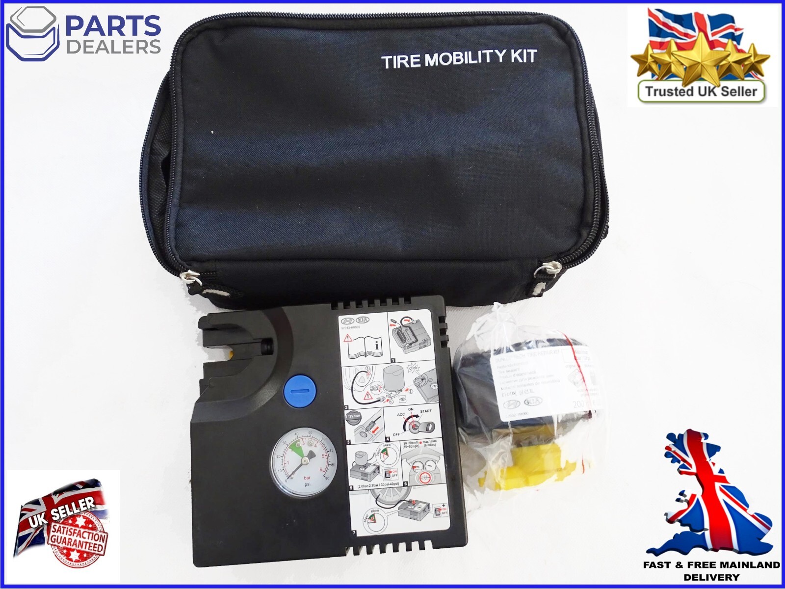TYRE REPAIR KIT FOR GENUINE KIA HYUNDAI PUMP SEALANT SET SPORTAGE TUCSON 01/2030