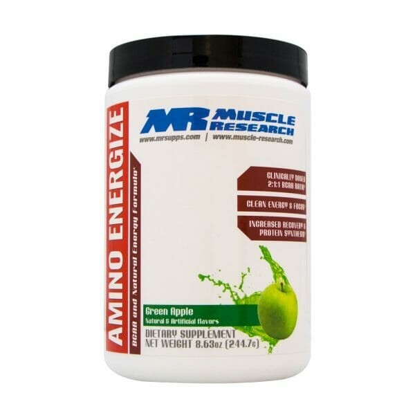 Amino Energize- Green Apple, EAA+ BCAA + Natural Energy, Muscle Research