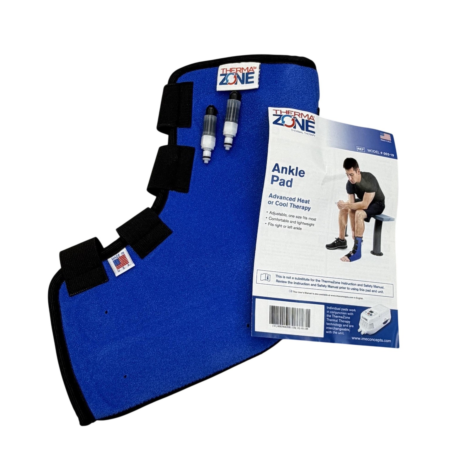 ThermaZone 003-19 Ankle Pad Thermal Heat Cool Therapy One Size Blue Made In USA
