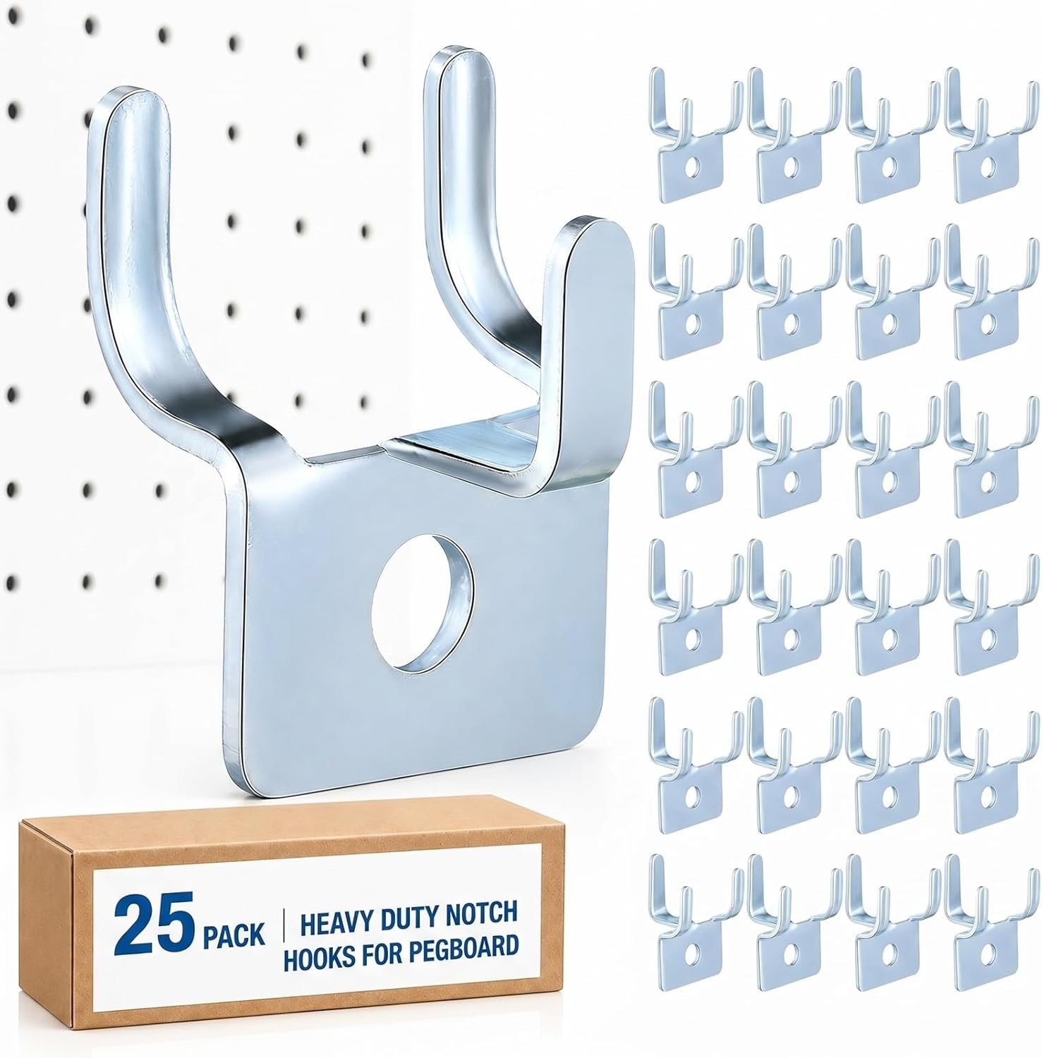 Pegboard Hooks Metal Prong Hooks for Wall Display Jewelry Picture Hanging 25 Pcs