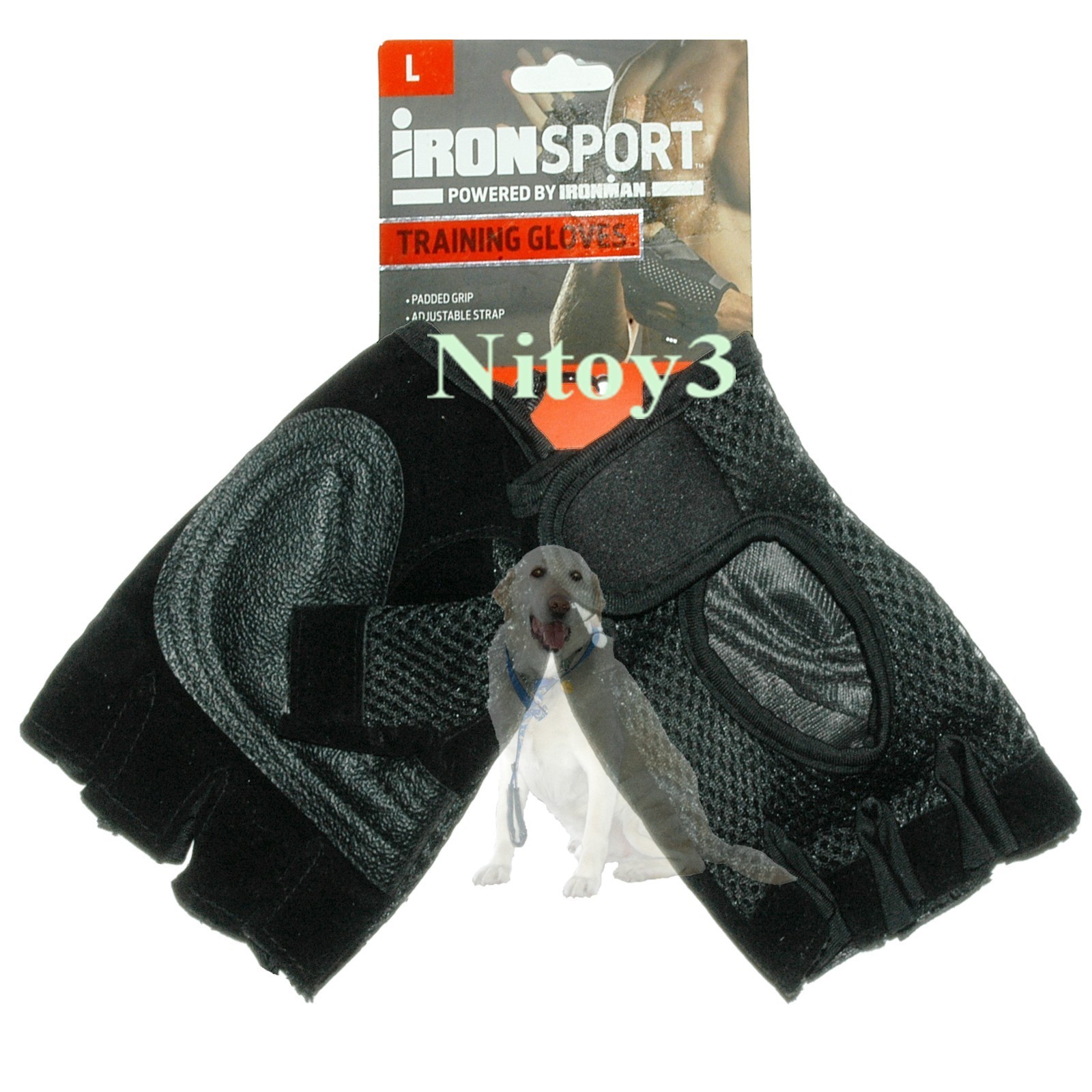 Ironsport Training-Gym-Bike-Fish Multisports Fingerless Gloves Men Large Pair