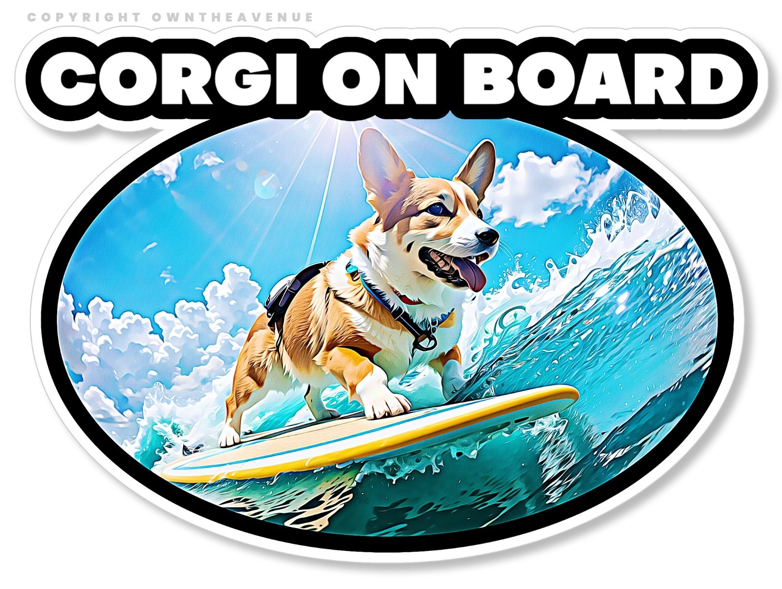 Corgi On Board Humor Dog Puppy Pet Car Truck Bumper Vinyl Sticker 4"