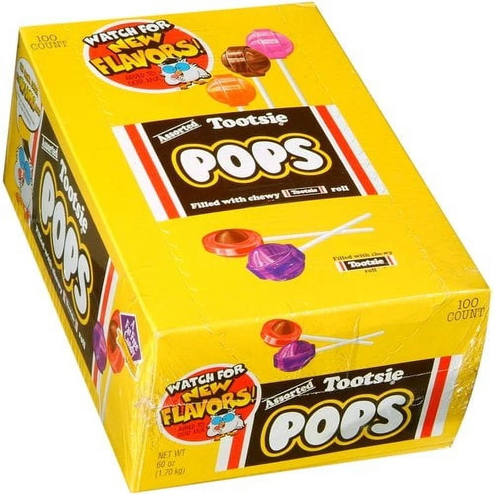 Tootsie Pops Assorted Lollipops Candy Mix, 100 Count Bag, Party Treats