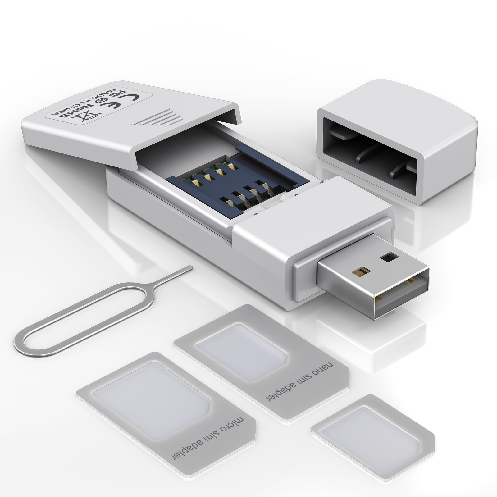 SIM Card Adapter Reader - Sim Card Adapter Kit, Micro, Nano, Standard Sim Car...
