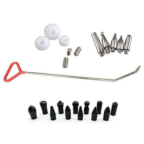 Dent Removal Rod Kit(21 Pieces),Double Bend Interchangeable tip Rod-3/8 21 Pcs