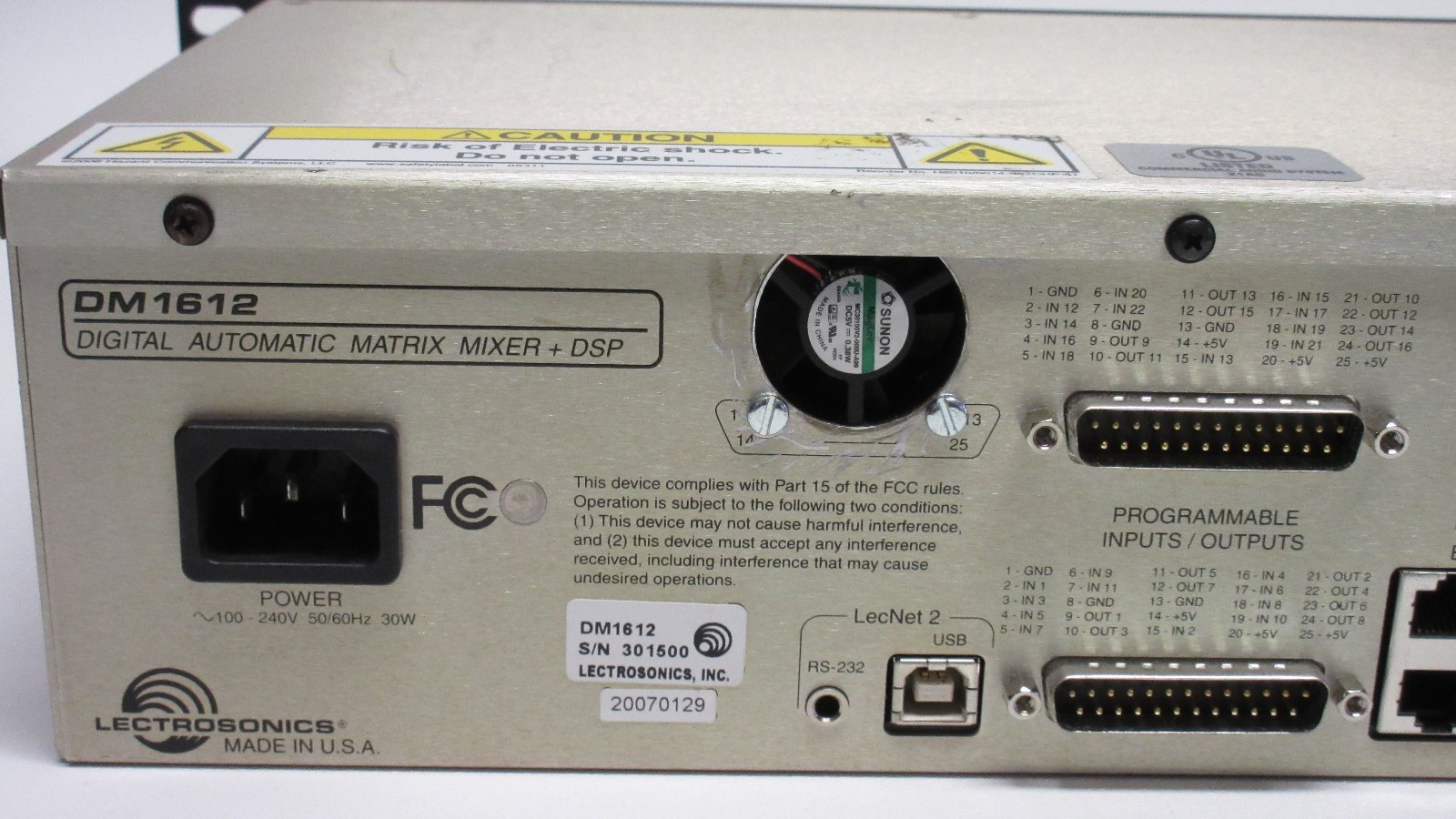 Lectrosonics DM1612 DSP Matrix Digital Automatic Mixer, Power ON and Menu VIDEO!