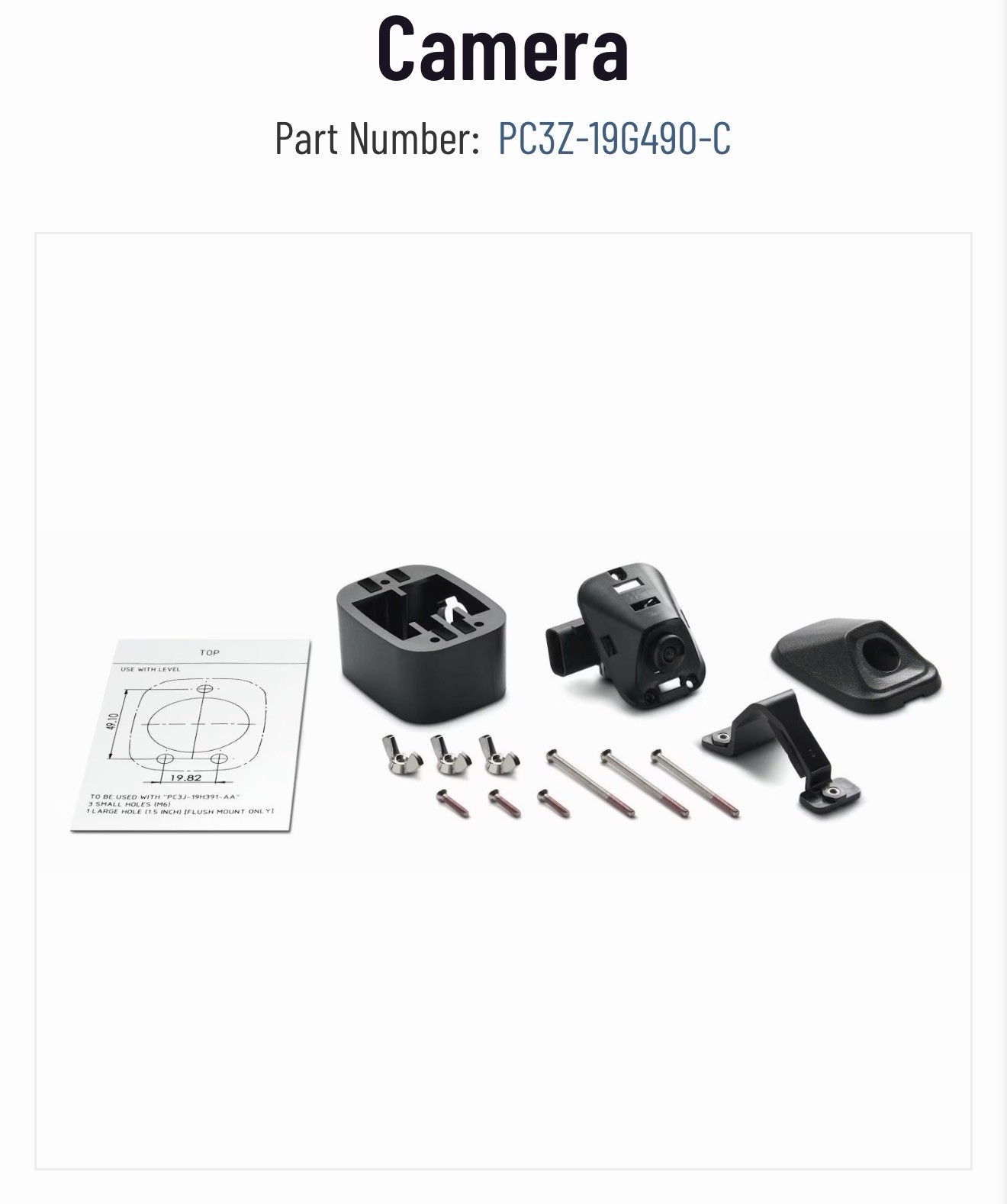 PC3Z19G490C 2023-2026 Ford Super Duty Trailer Mounted Camera Kit