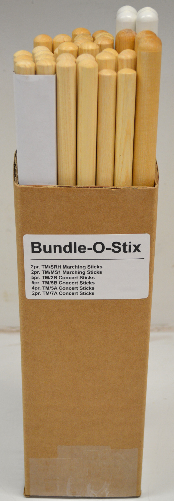 SET/LOT OF 20 PAIRS OF NEW DRUMSTICKS, WOOD TIP, SIZES: SRH, MS1, 2B, 5B, 5A, 7A