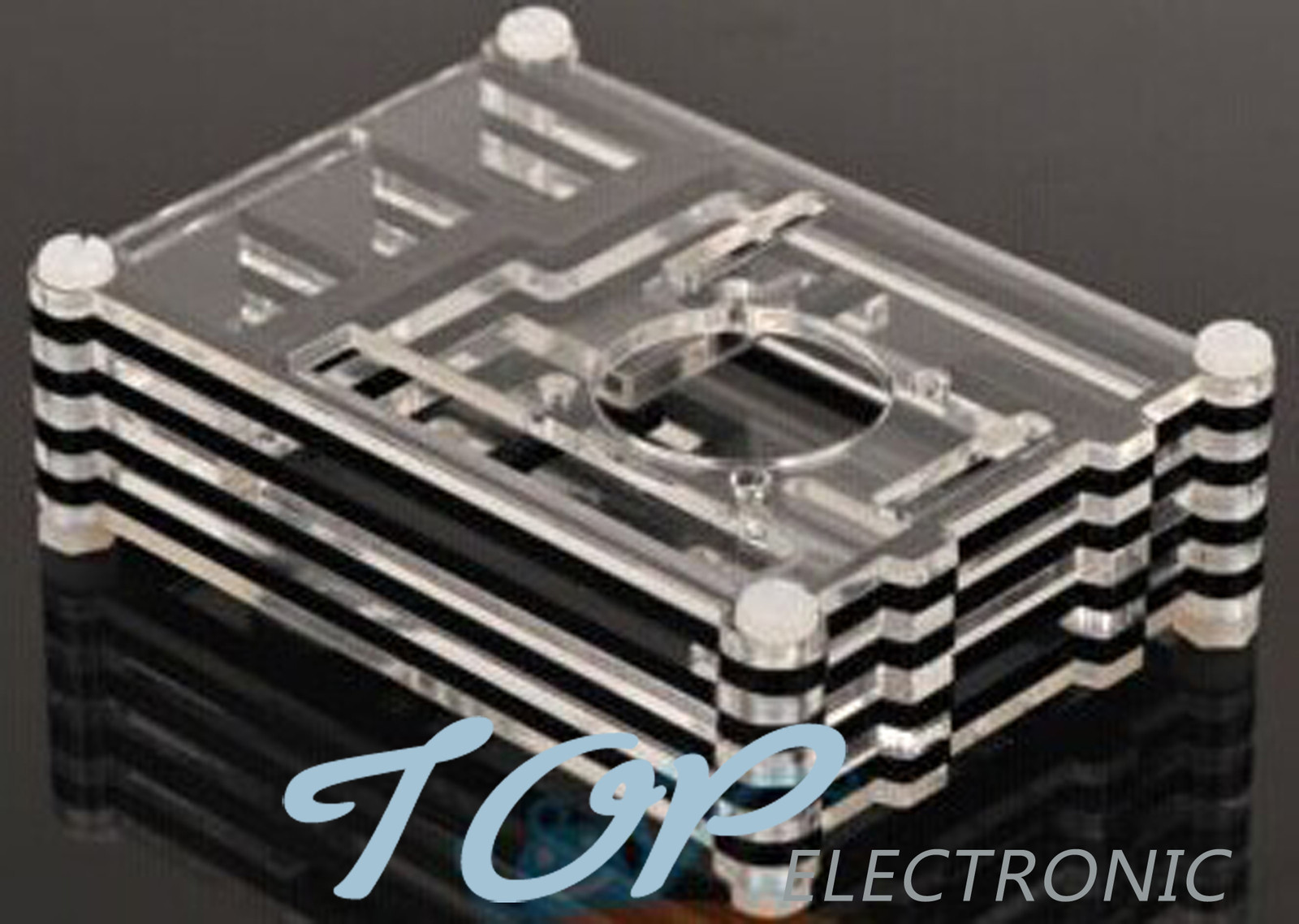 Raspberry Pi 3 B+ Model Transparent Sliced Acrylic Case Enclosure Box NEW