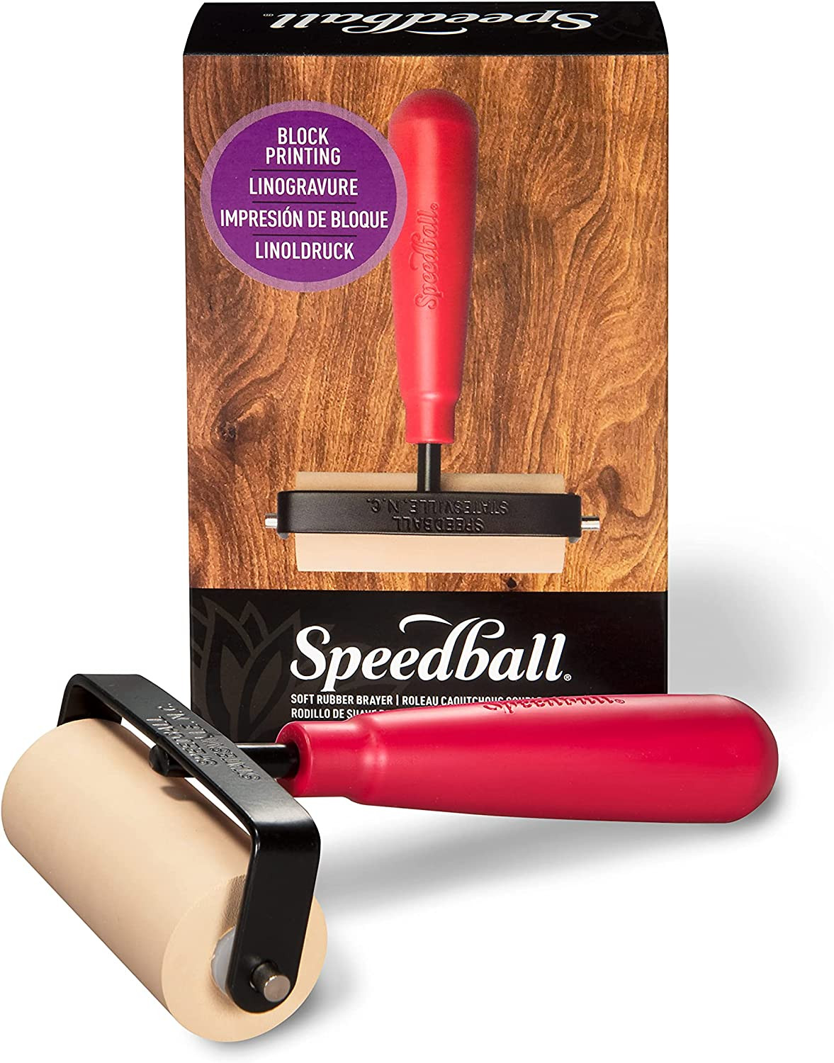 Speedball Soft Rubber Brayer, 3-Inch - Printmaking Roller Tool for Gel & Block P