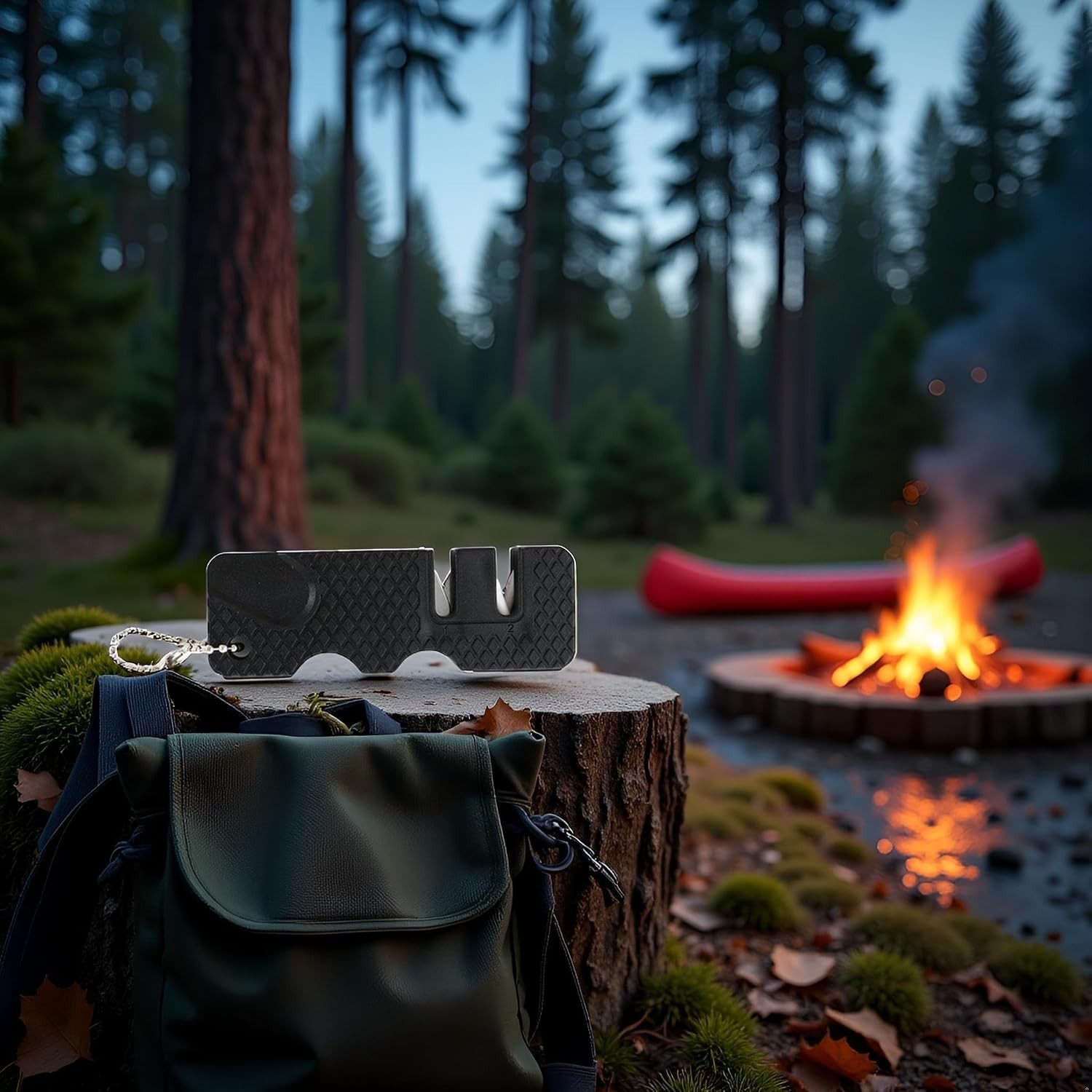 Black Pocket Knife Sharpener Handheld Keychain Sharpening Tool For Outdoor