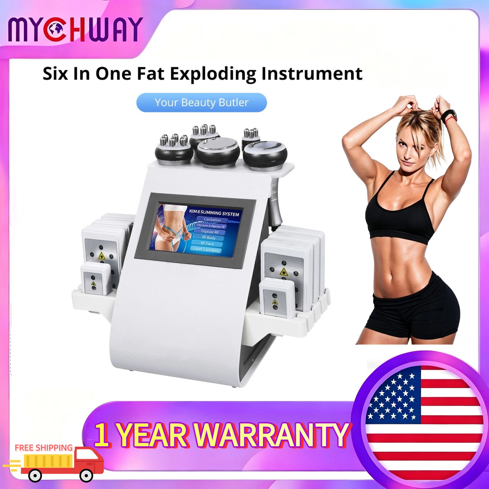 USA 6 in 1 Beauty Device for Body Line Improvement & Facial Skin Lifting Massage