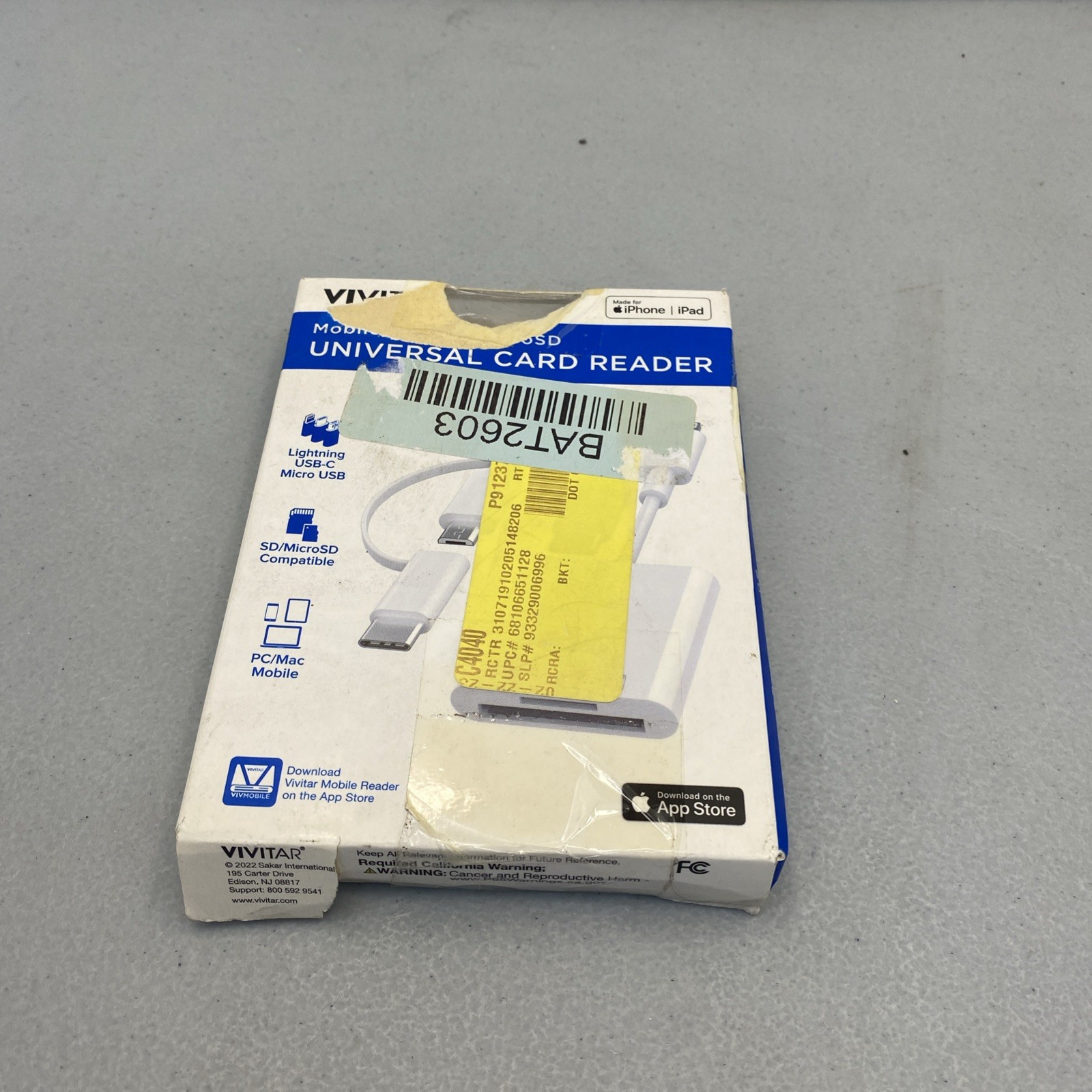 Vivitar Mobile SD MicroSD Universal Card Reader White MOV4016 - Apple & Android