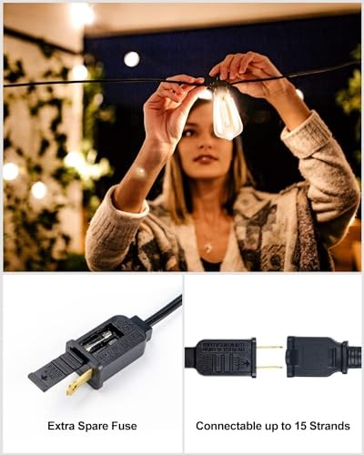Outdoor String Lights, LED Bistro String Lights with Shatterproof ST38 400FT