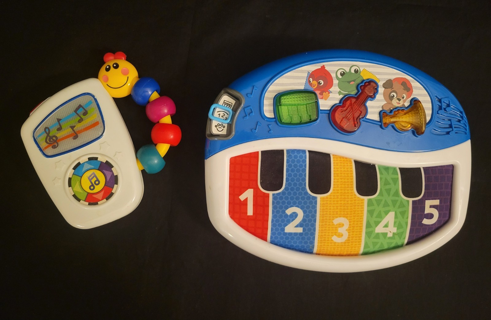 2-Baby Einstein-Take Along Tunes & Discover & Play Piano VIDEO! NICE SET!