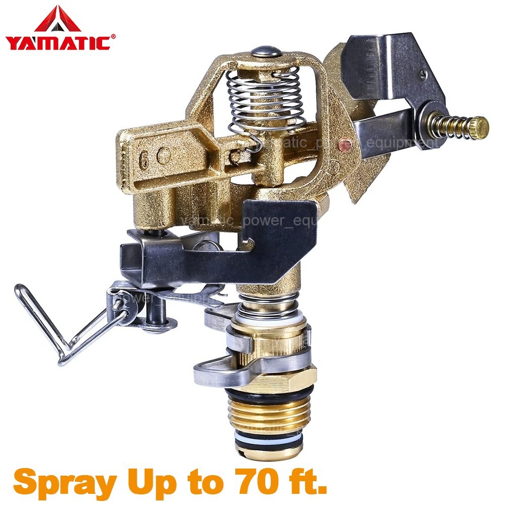 YAMATIC 1/2" Brass Garden Lawn Impact Sprinkler Head Heavy Duty for Yard