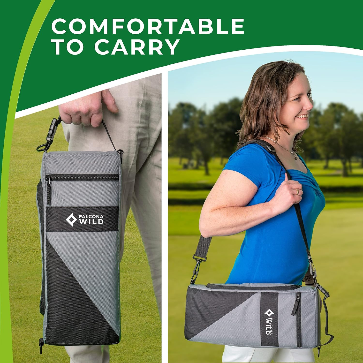 Golf Cooler Bag plus Ice Packs - Keeps Drinks Cold for Hours - Holds Cans - Fi