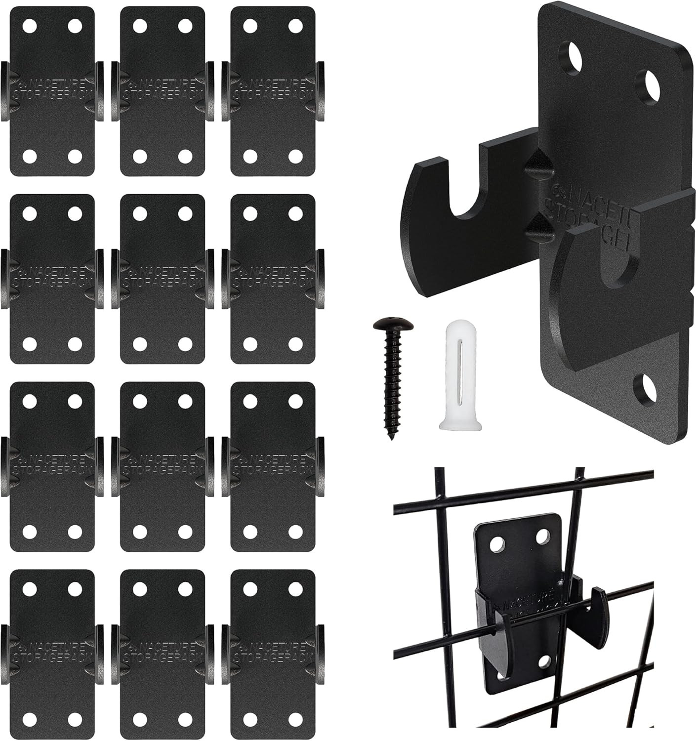 Grid Wall Clips 12 Pack Advanced Gridwall Mount Brackets with Reinforced Double