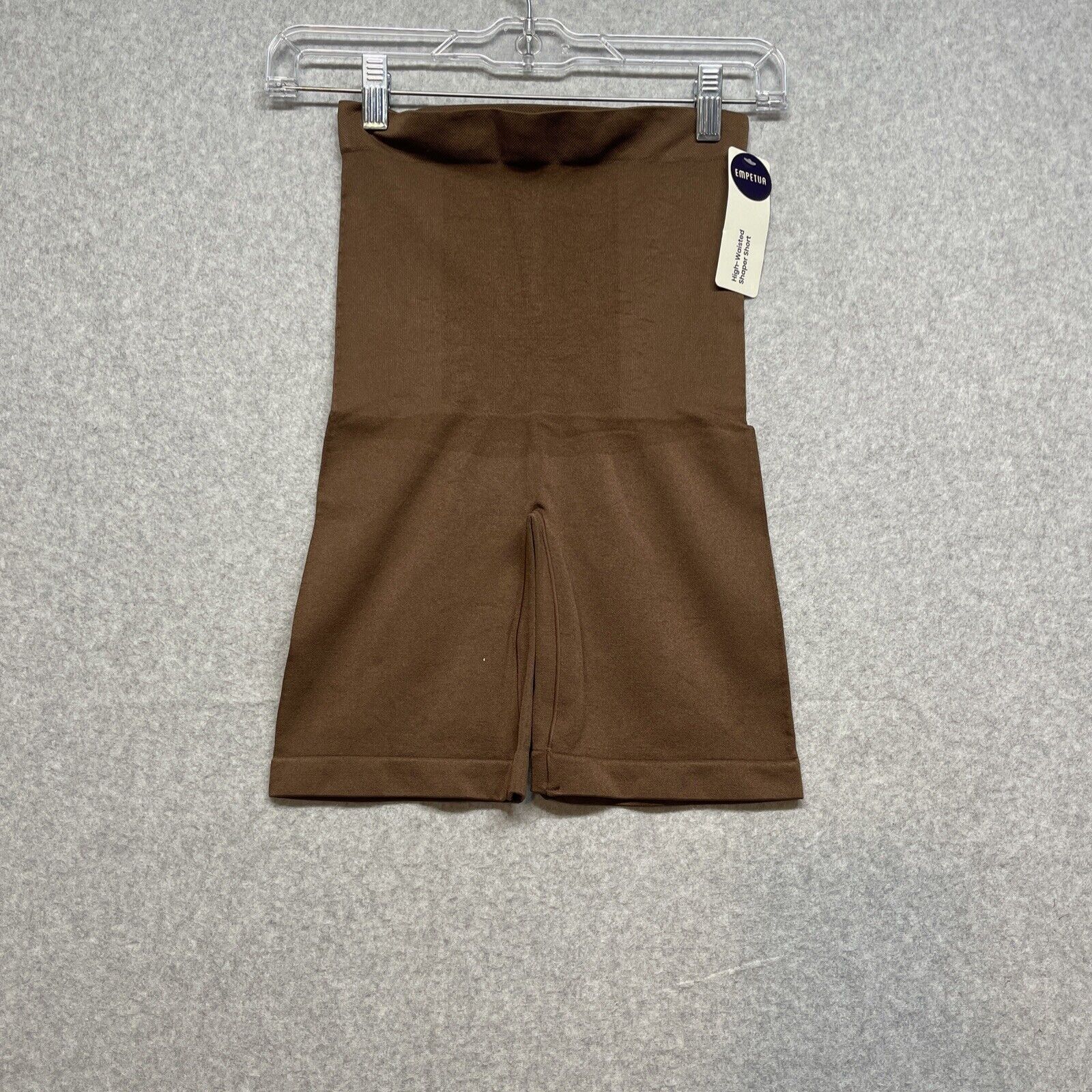Empetua Womens Brown Flat Front High Waisted Body Shaper Short Size XL/2XL